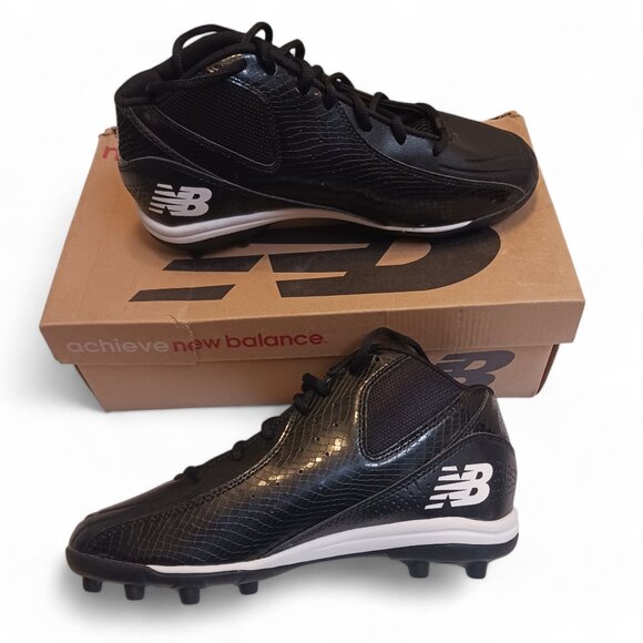 New Balance Youth Boys Black and White Football Cleats YF446MBK  Size 5W - Picture 12 of 13